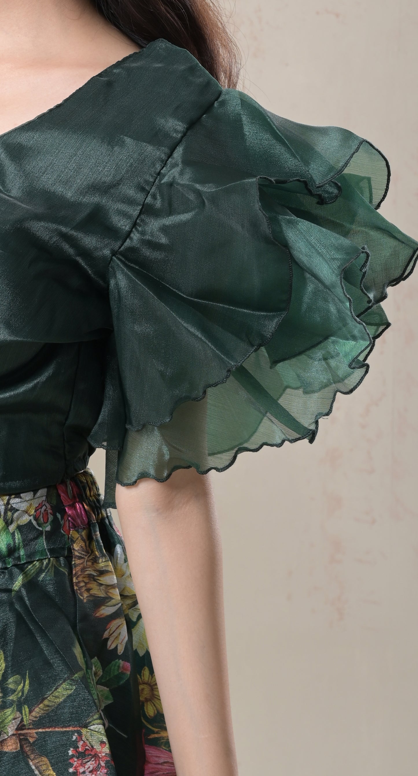 playful ruffle sleeve blouse