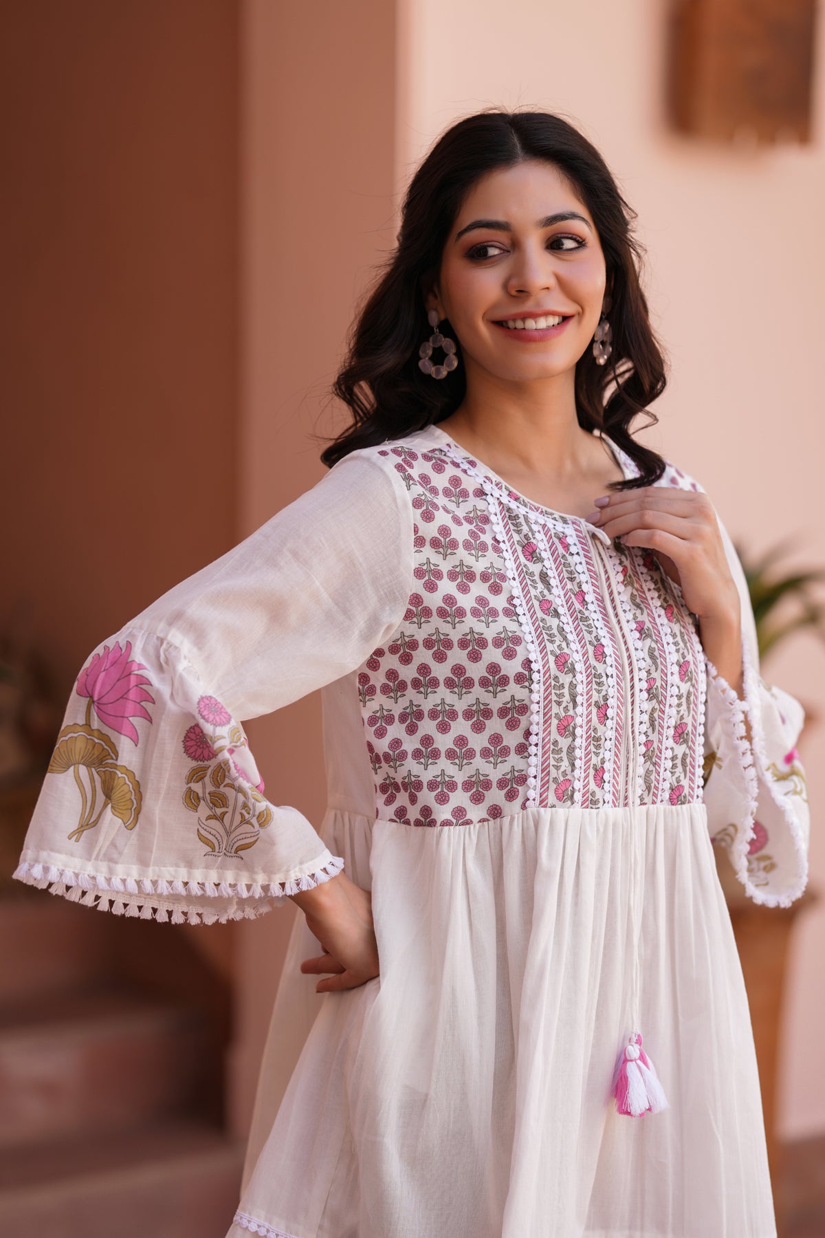 white tiered dress for women