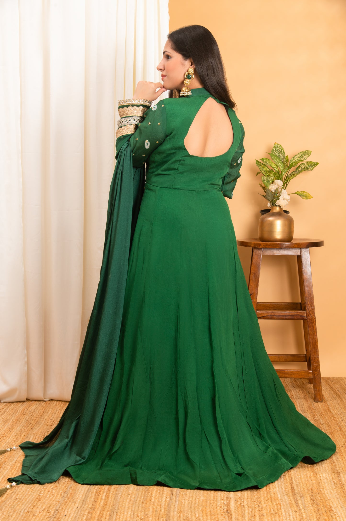 designer indo-western gown
