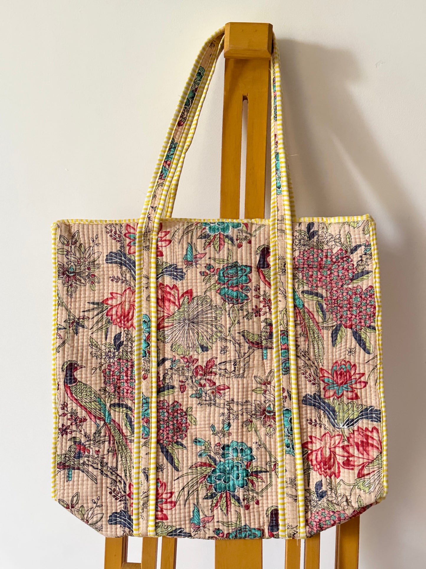 quilted cotton tote