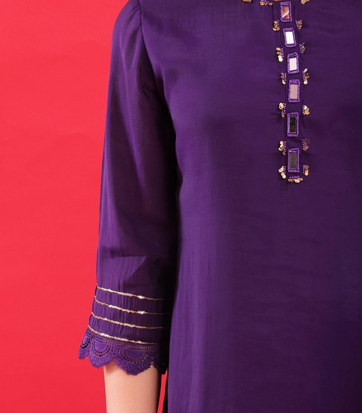 royal purple cotton silk farshi salwar suit