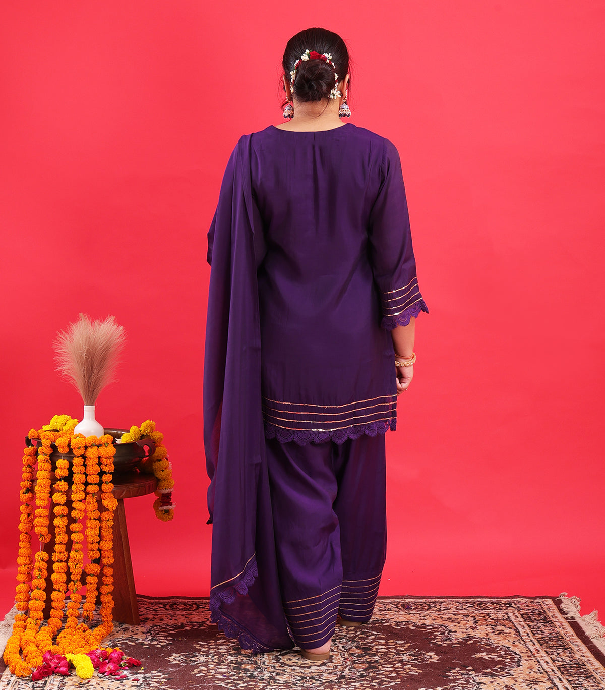 royal purple cotton silk farshi salwar suit
