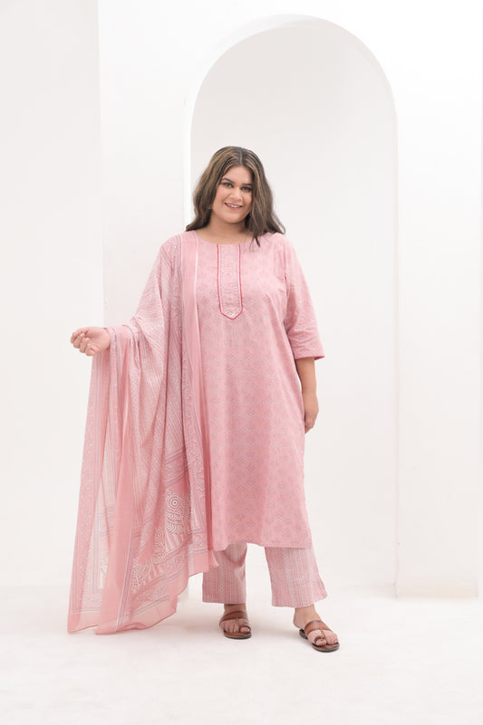 Onion Pink pure cotton suit set