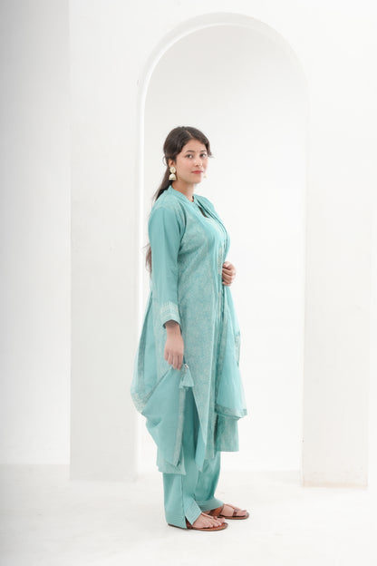 Light Blue Chanderi suit set