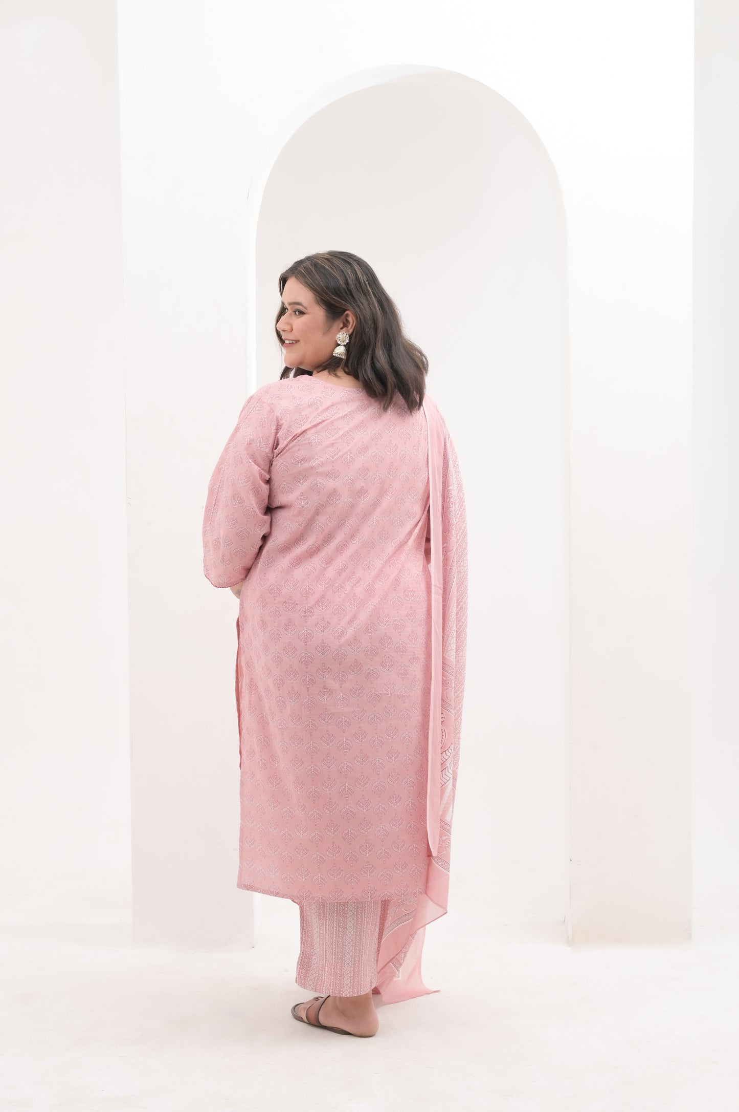 onion pink pure cotton suit set