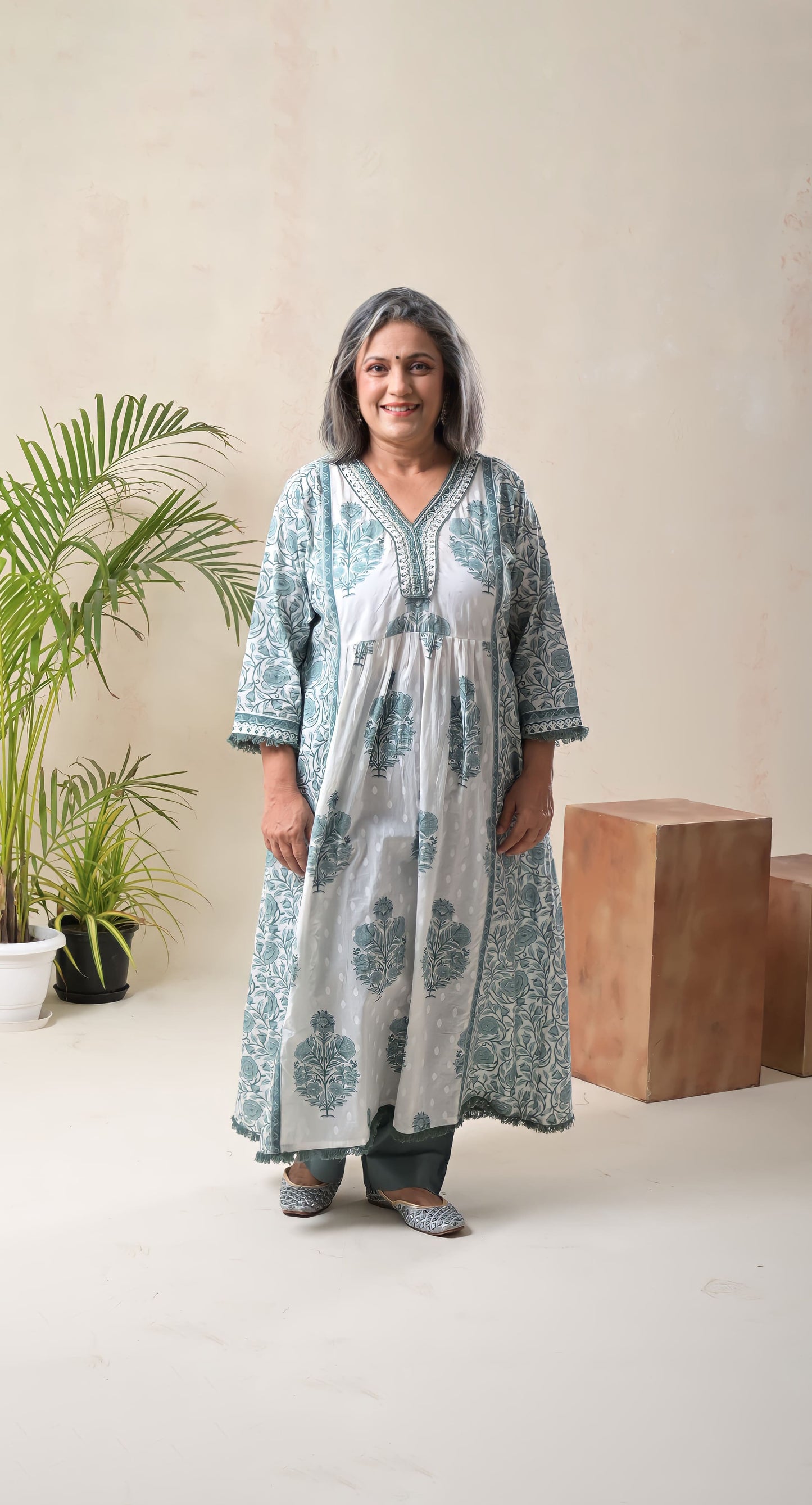 straight pants , a-line kurta