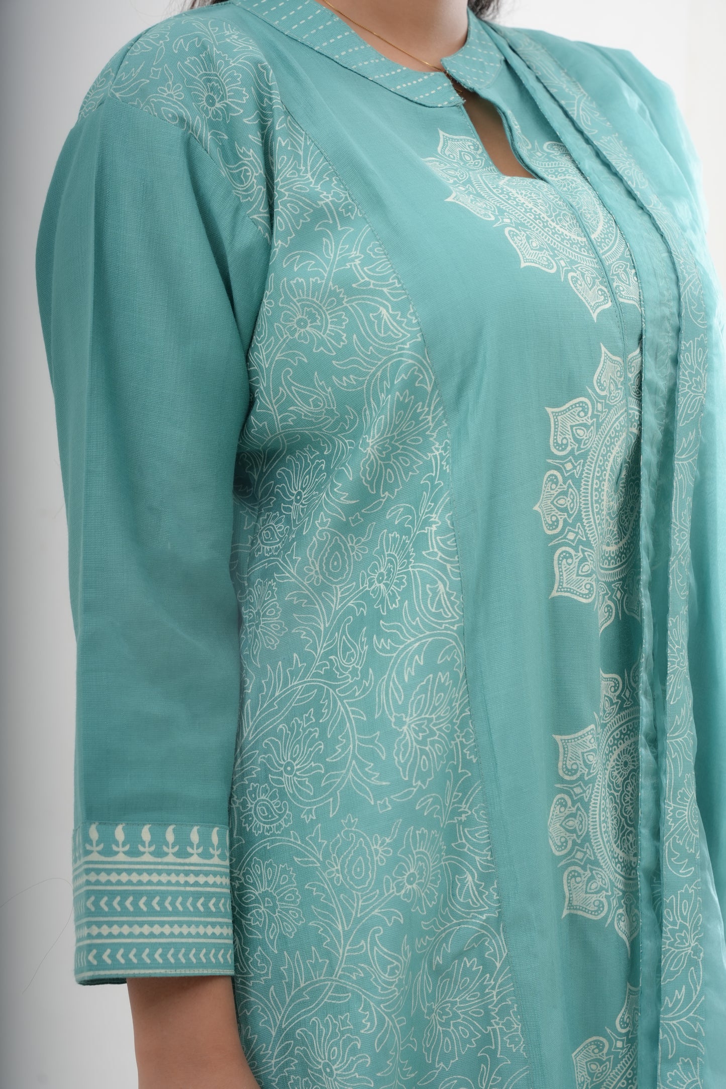 light blue chanderi suit set