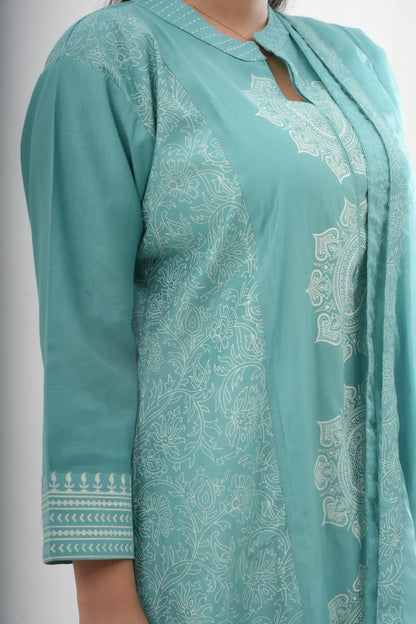 Light Blue Chanderi suit set