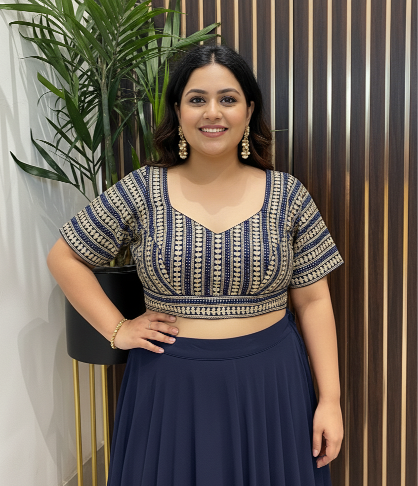 blue plus size blouse online in usa