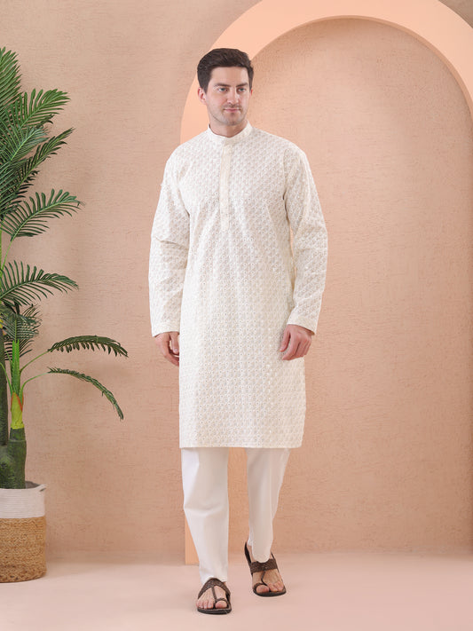 Classic White Kurta Pajama Set