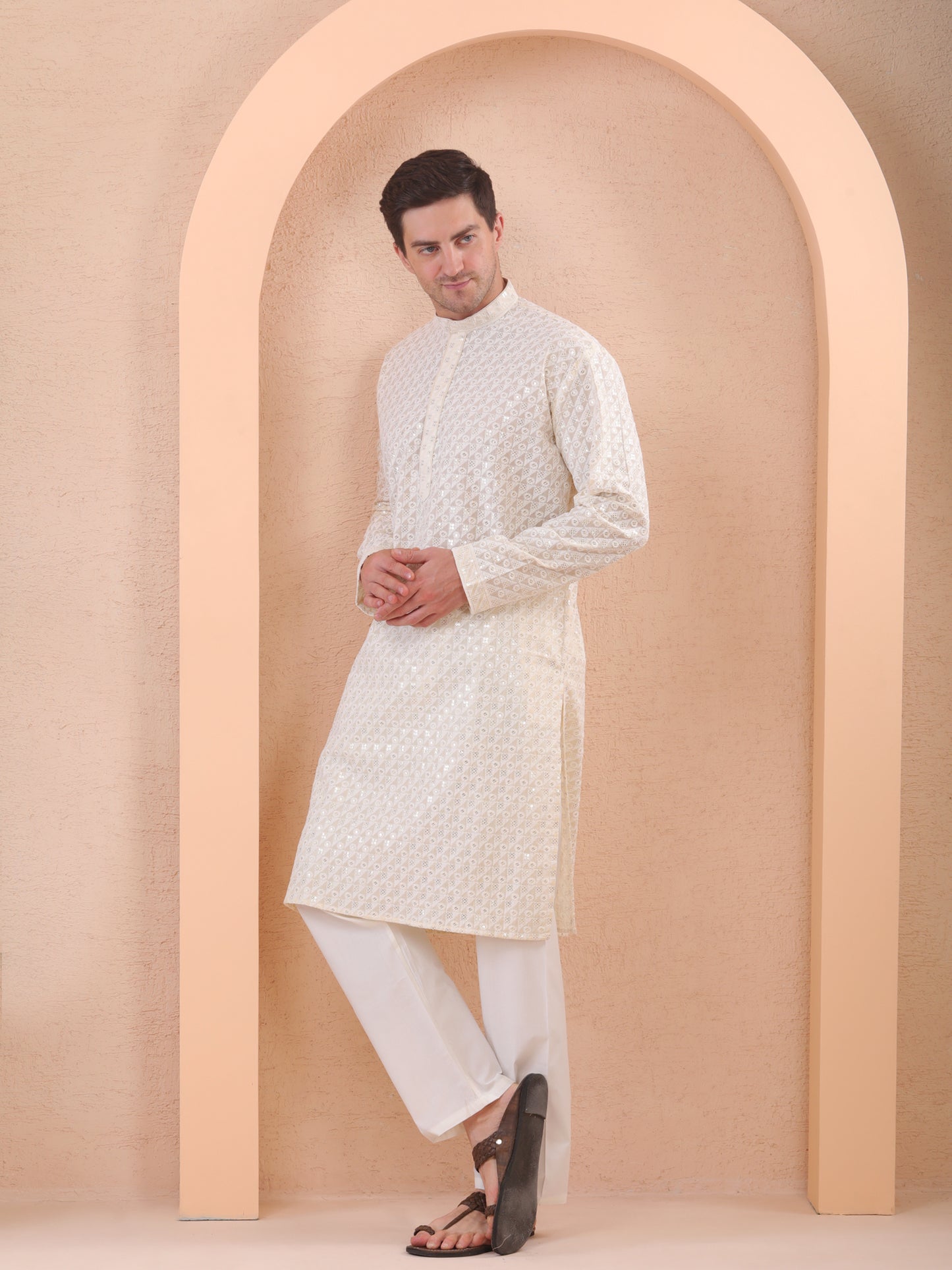 classic white kurta pajama set