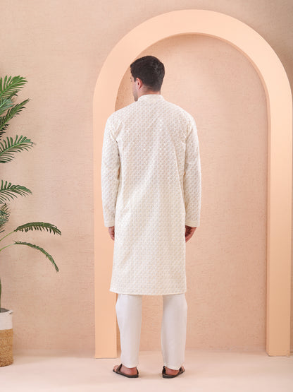 Classic White Kurta Pajama Set