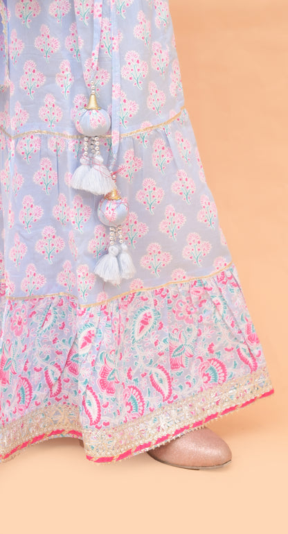 Powder blue skirt top with dupatta