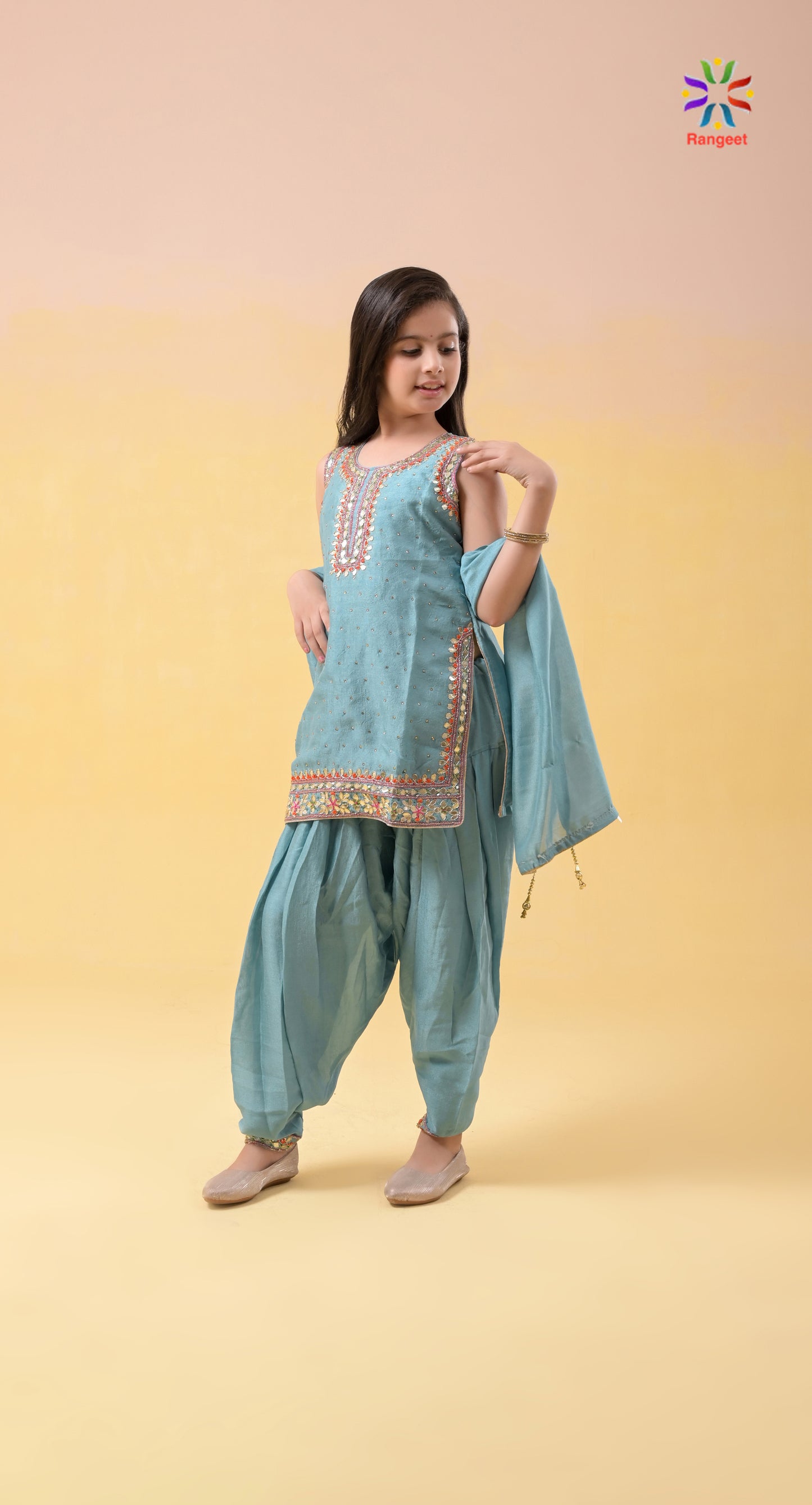 light-blue gota-patti chinnon patiyaya salwar suit set