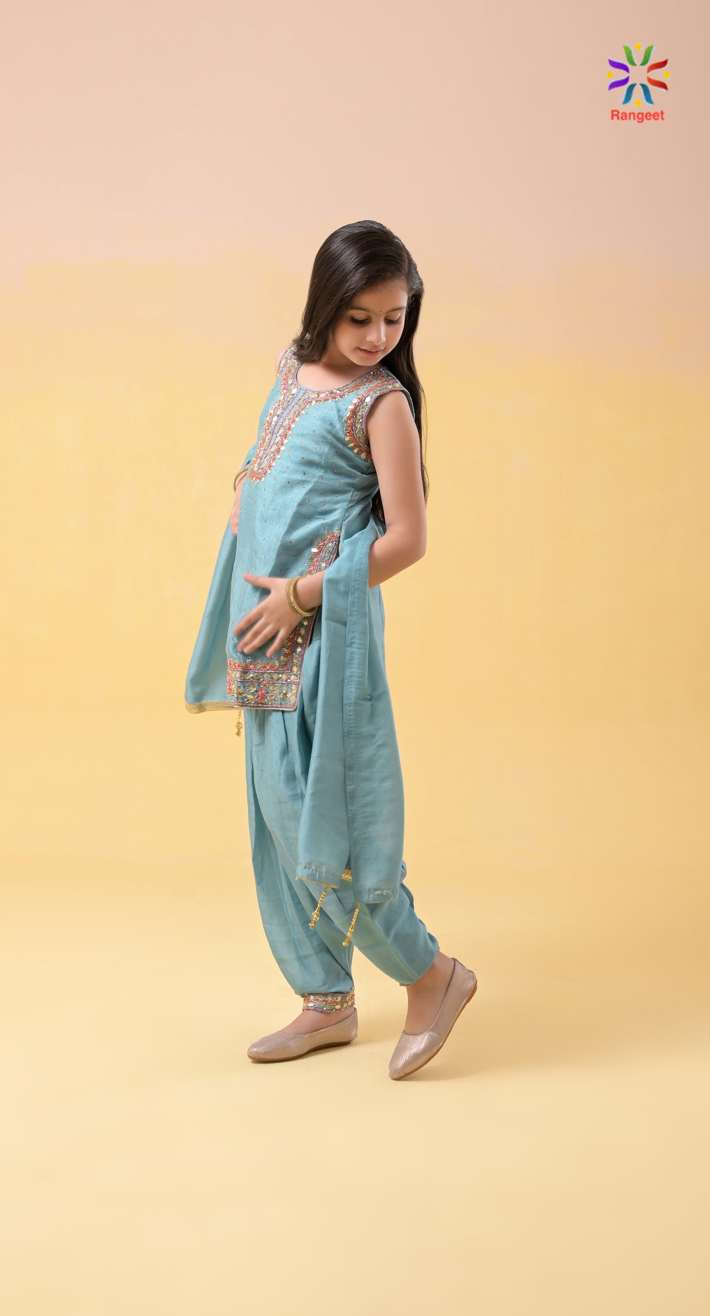 light-blue gota-patti chinnon patiyaya salwar suit set