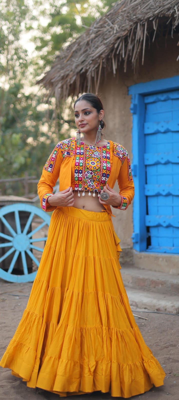 sunflower yellow garba/dandiya chaniya choli