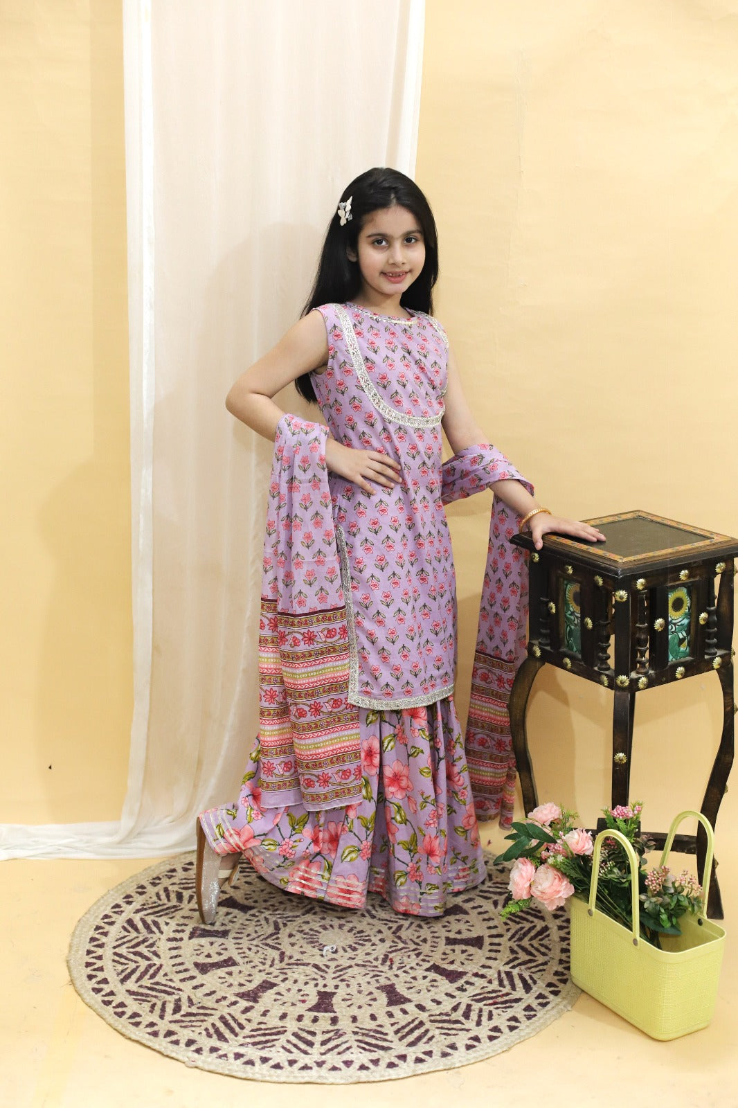 block print sharara kurta set