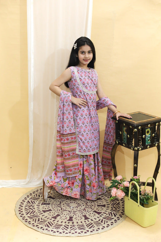 Block print Sharara kurta set