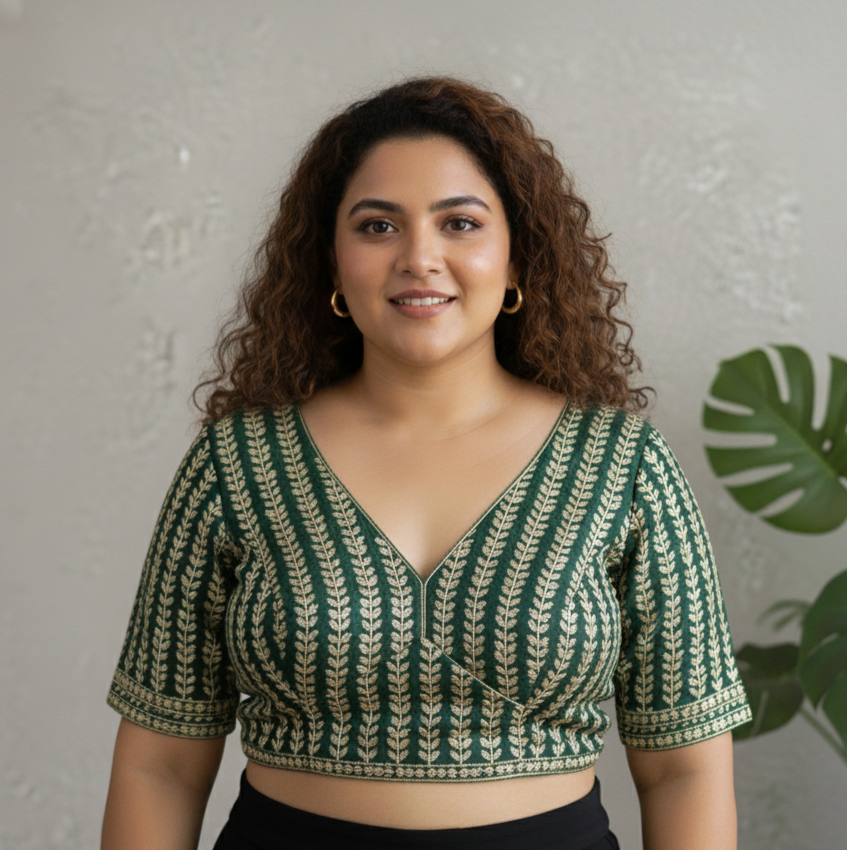 green plus size blouse online in USA