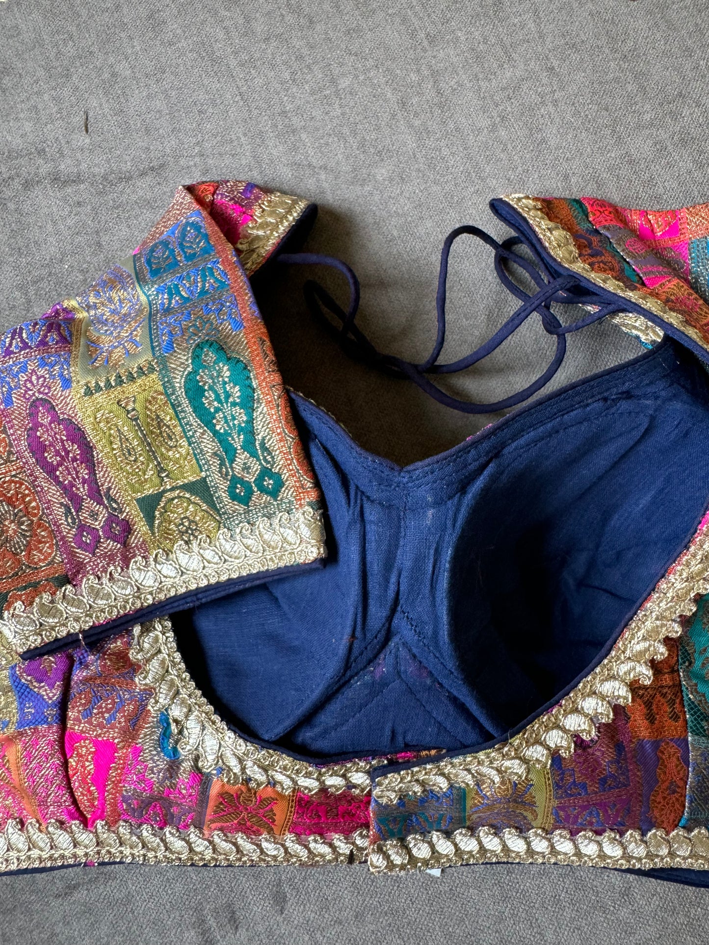 multicolour choli-cut blouse