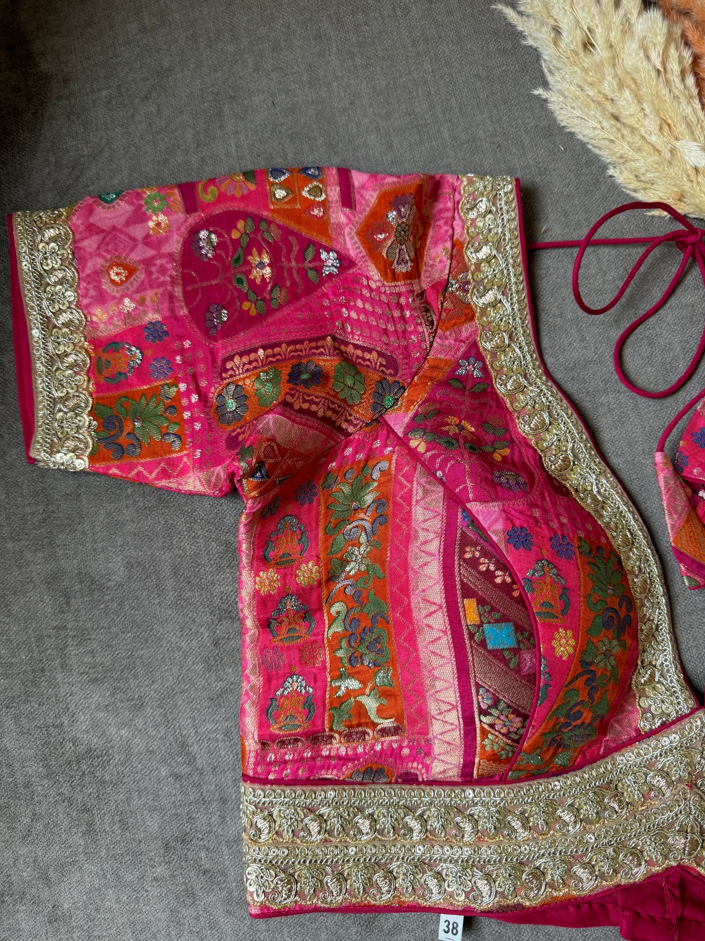 hot pink banarasi blouse