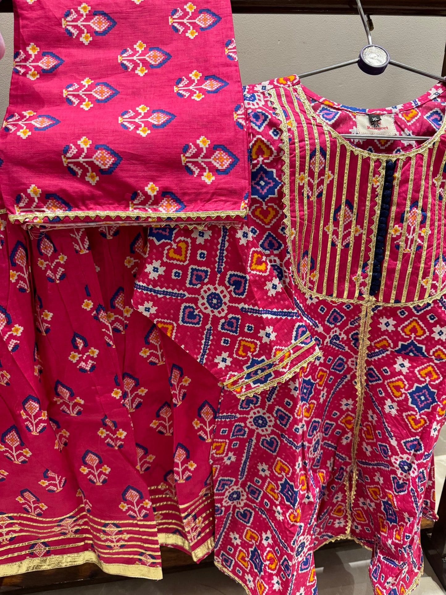 hot pink sharara suit with dupatta