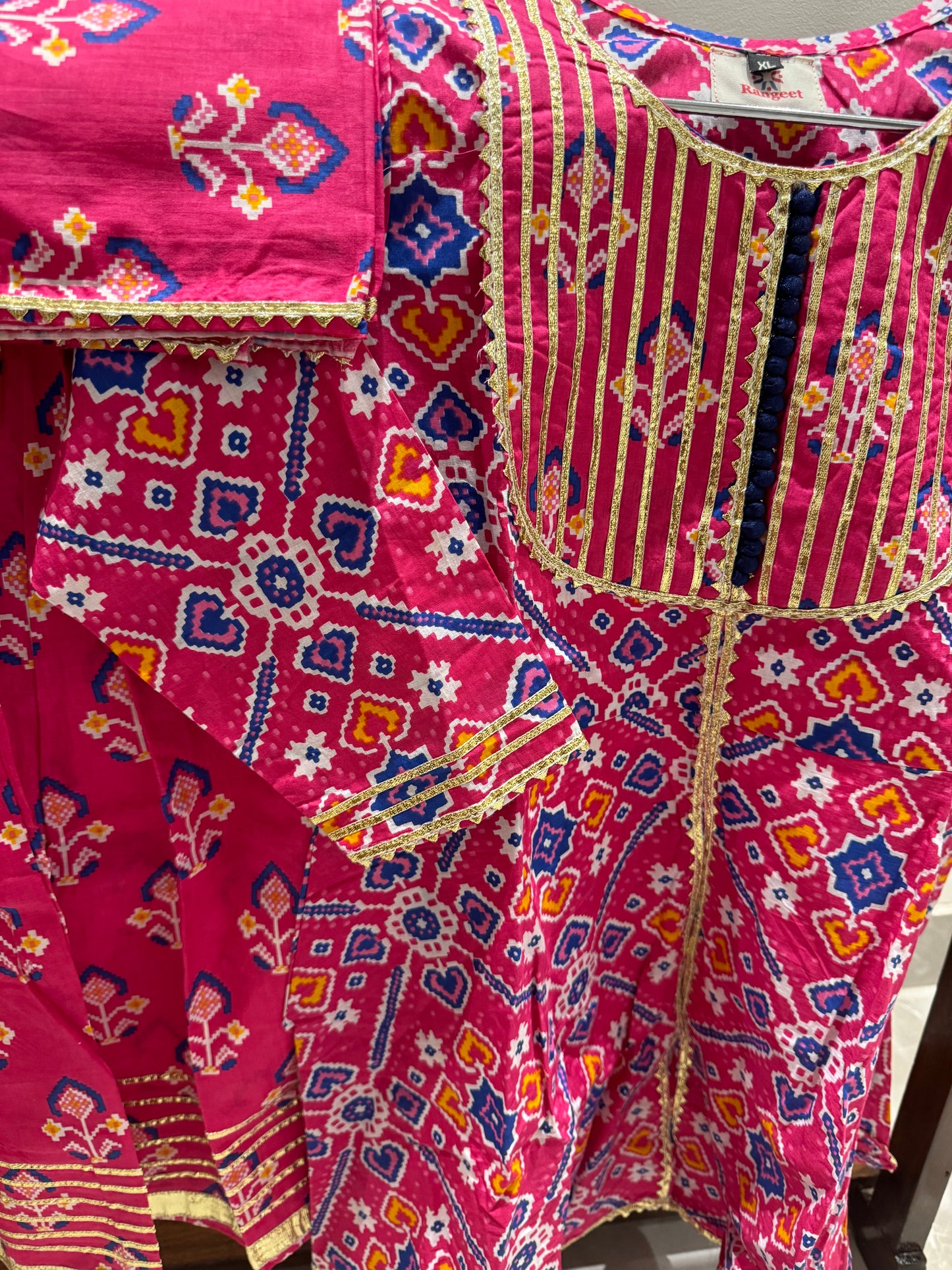 hot pink sharara suit with dupatta