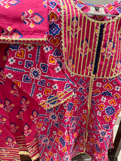 Hot Pink Sharara suit with Dupatta