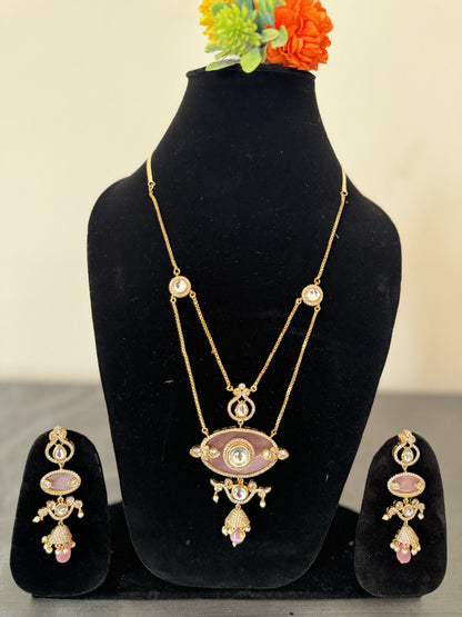 JADAU DOUBLE LAYER KUNDAN NECKLACE SET