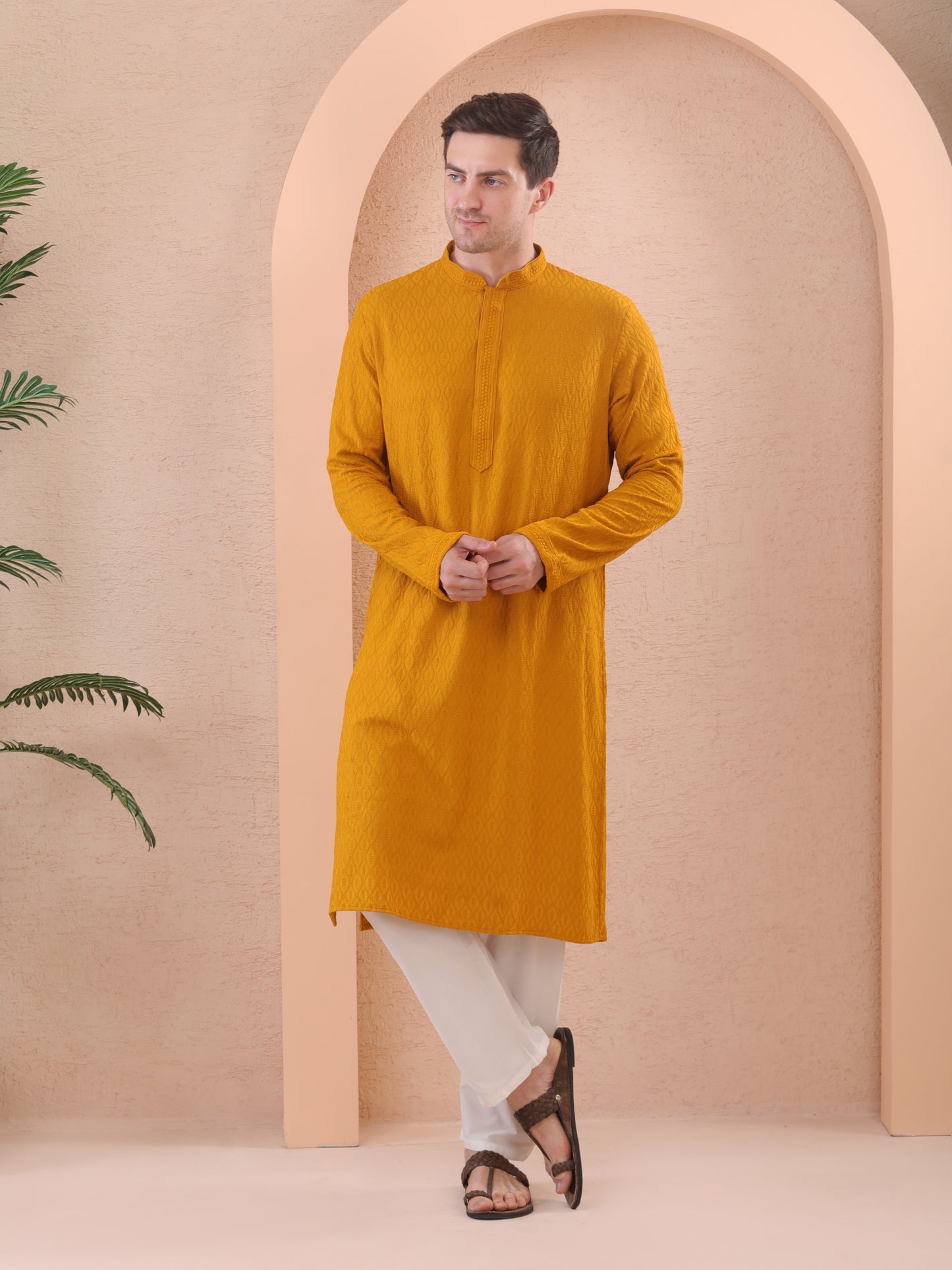 mustard kurta pajama set