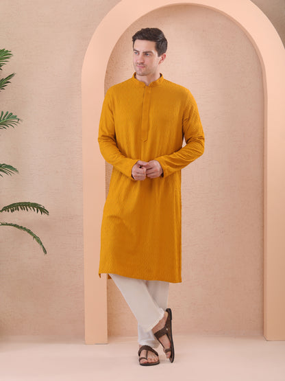 Mustard Kurta Pajama Set