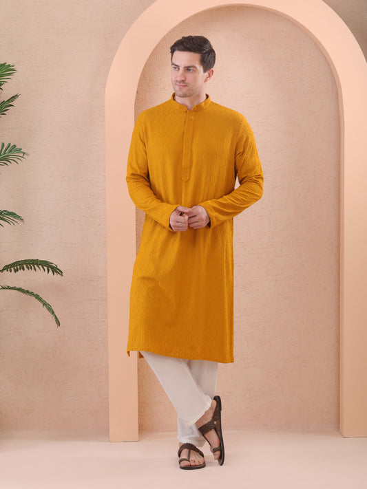 Mustard Kurta Pajama Set
