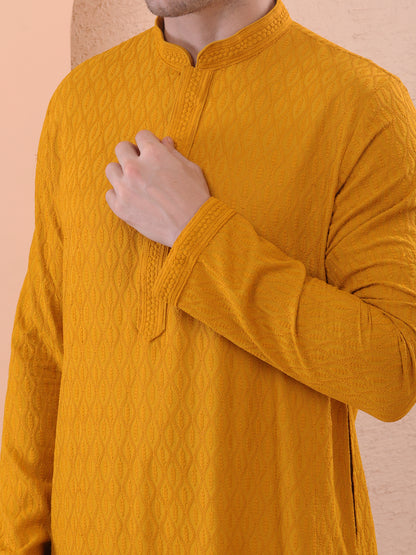 Mustard Kurta Pajama Set