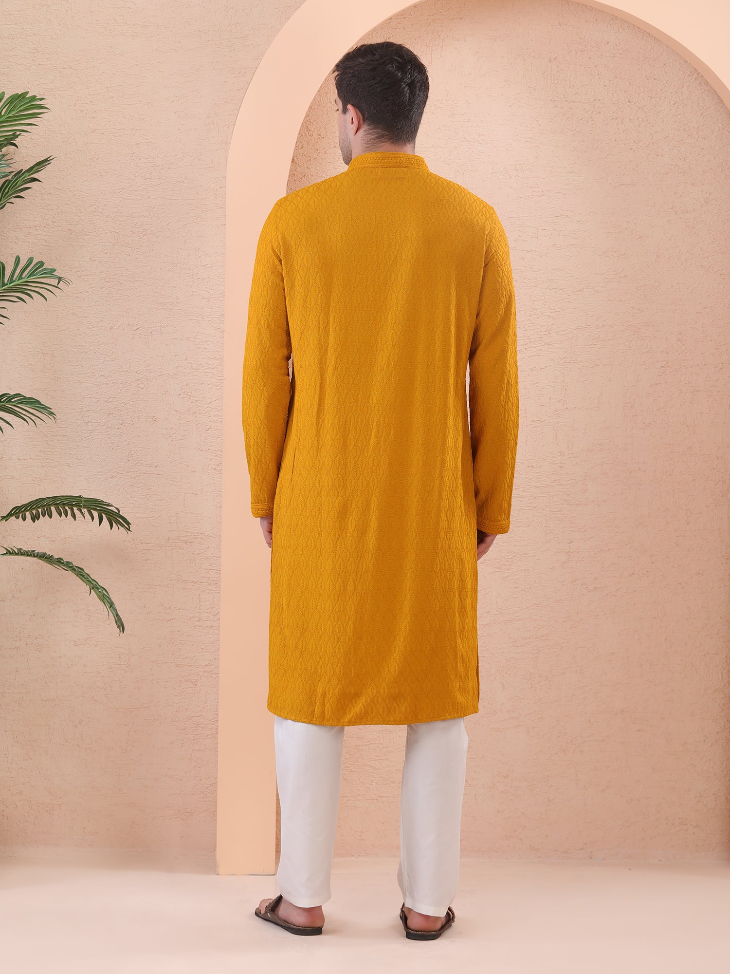 Mustard Kurta Pajama Set