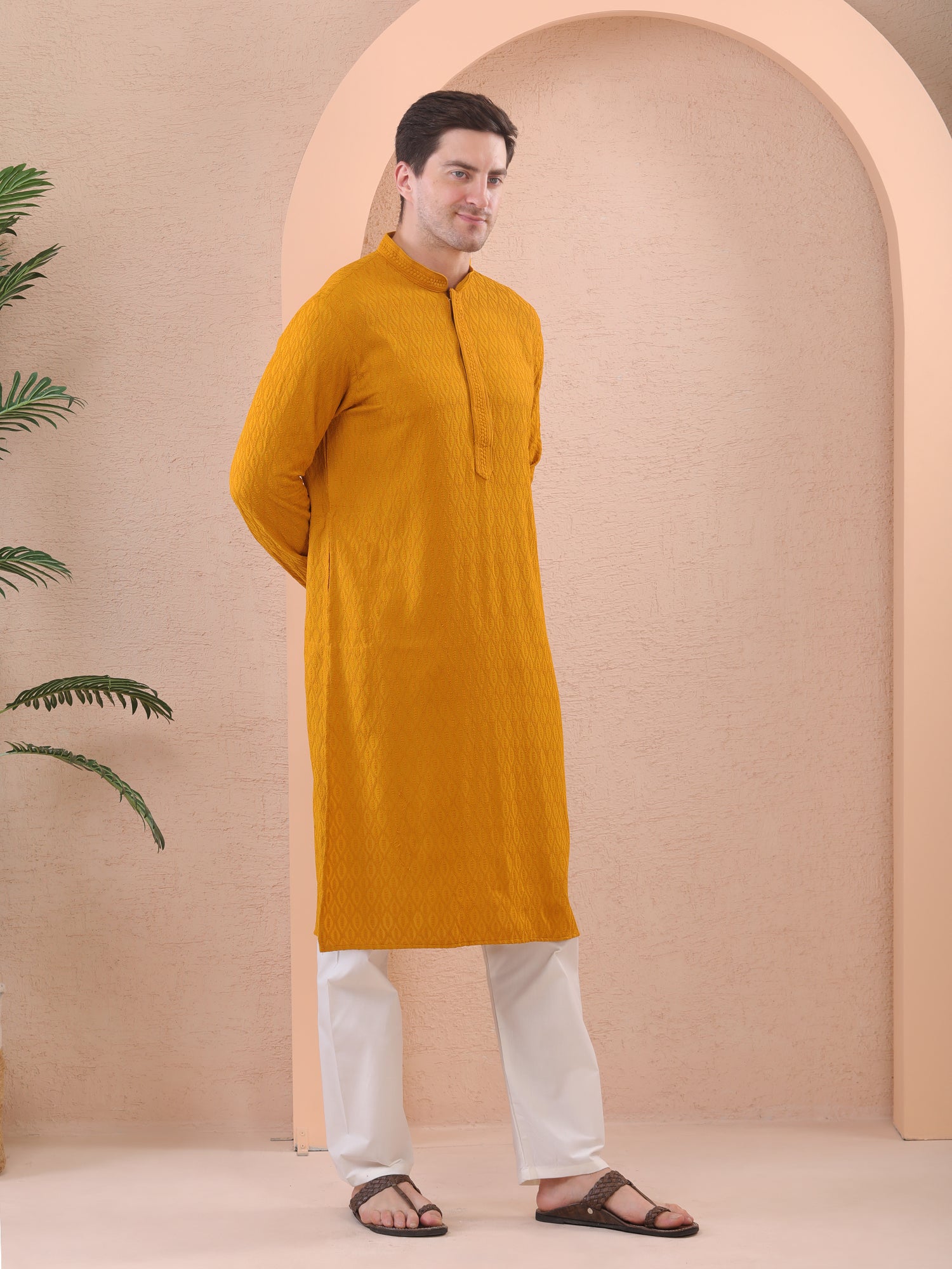 Mustard Kurta Pajama Set