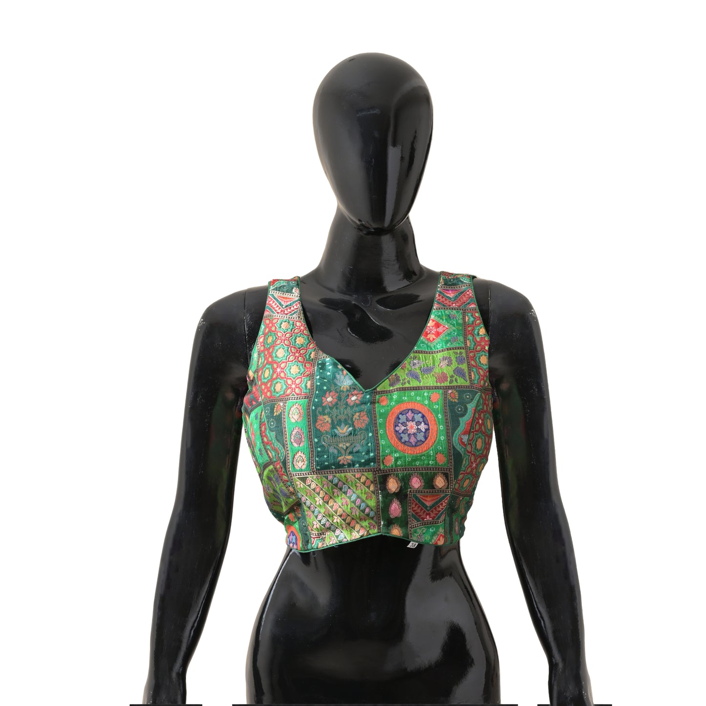 green, abstract, zari weaving, brocade silk, blouse