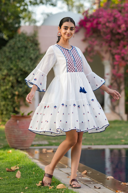 Cotton Midi Dresses for Women - Floral & Embroidered Styles Cotton Midi Dresses for Women - Floral & Embroidered Styles