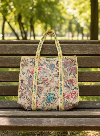 quilted cotton tote