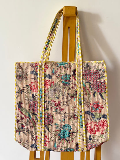 quilted cotton tote