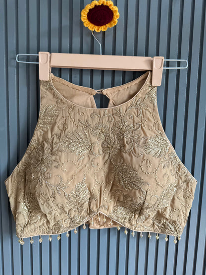 Designer Halter Neck Embroidered Blouse