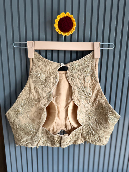 Designer Halter Neck Embroidered Blouse
