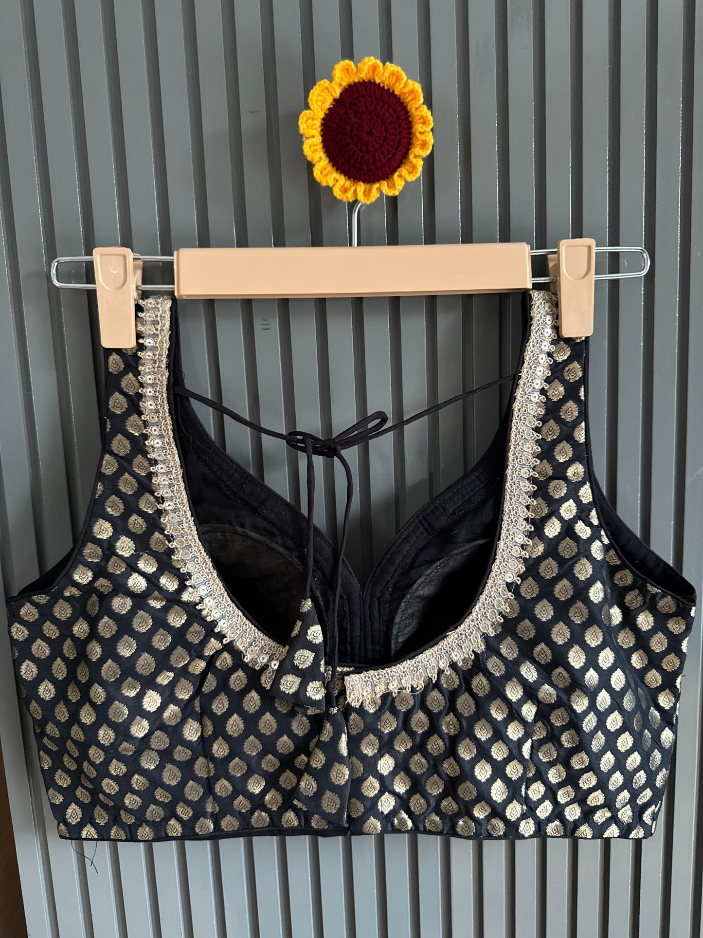 vibrant brocade silk blouse
