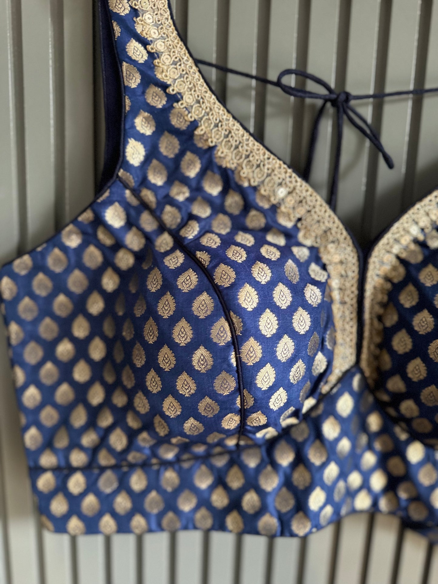 vibrant brocade silk blouse