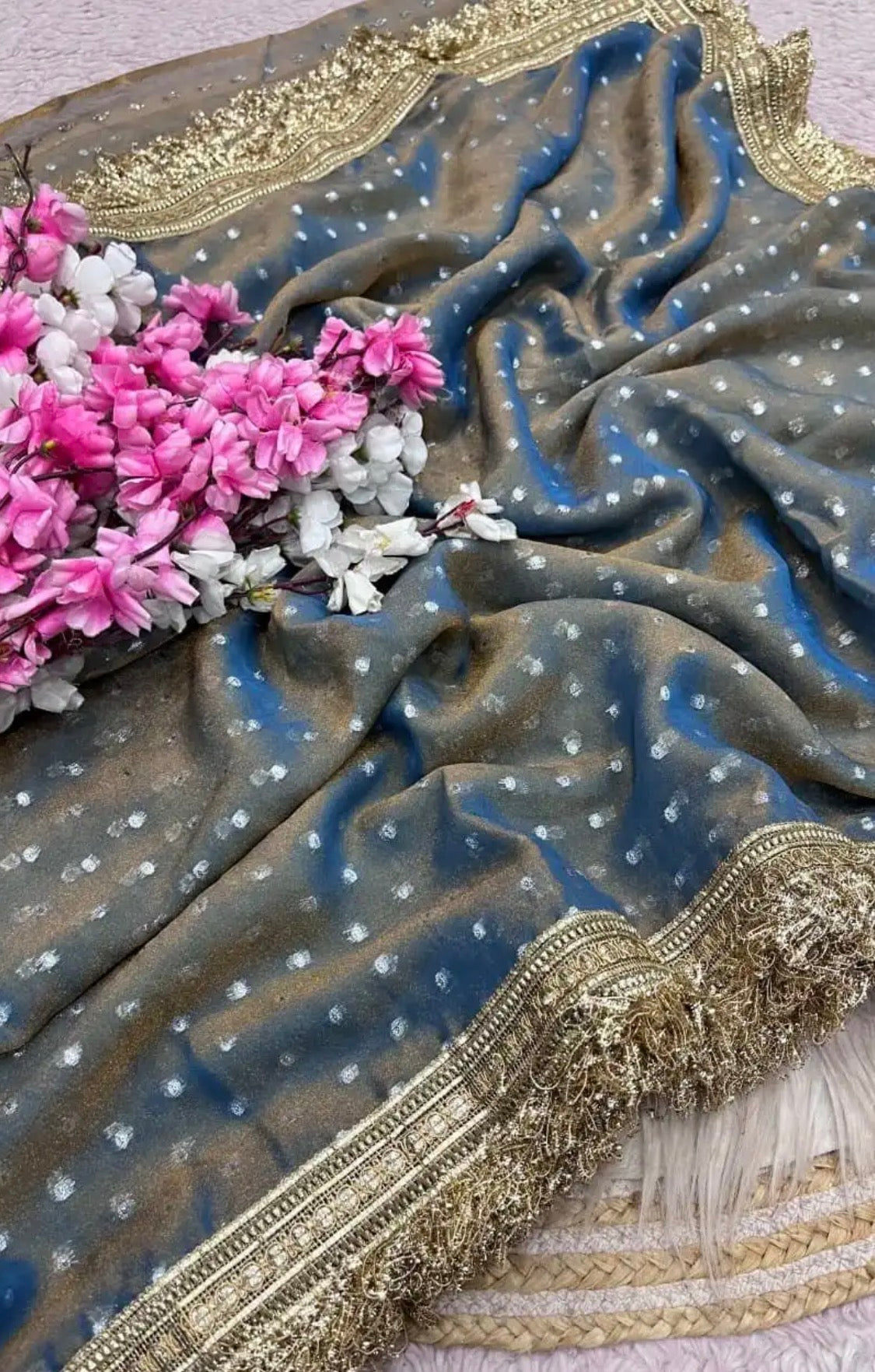 saree with stitched blouse
