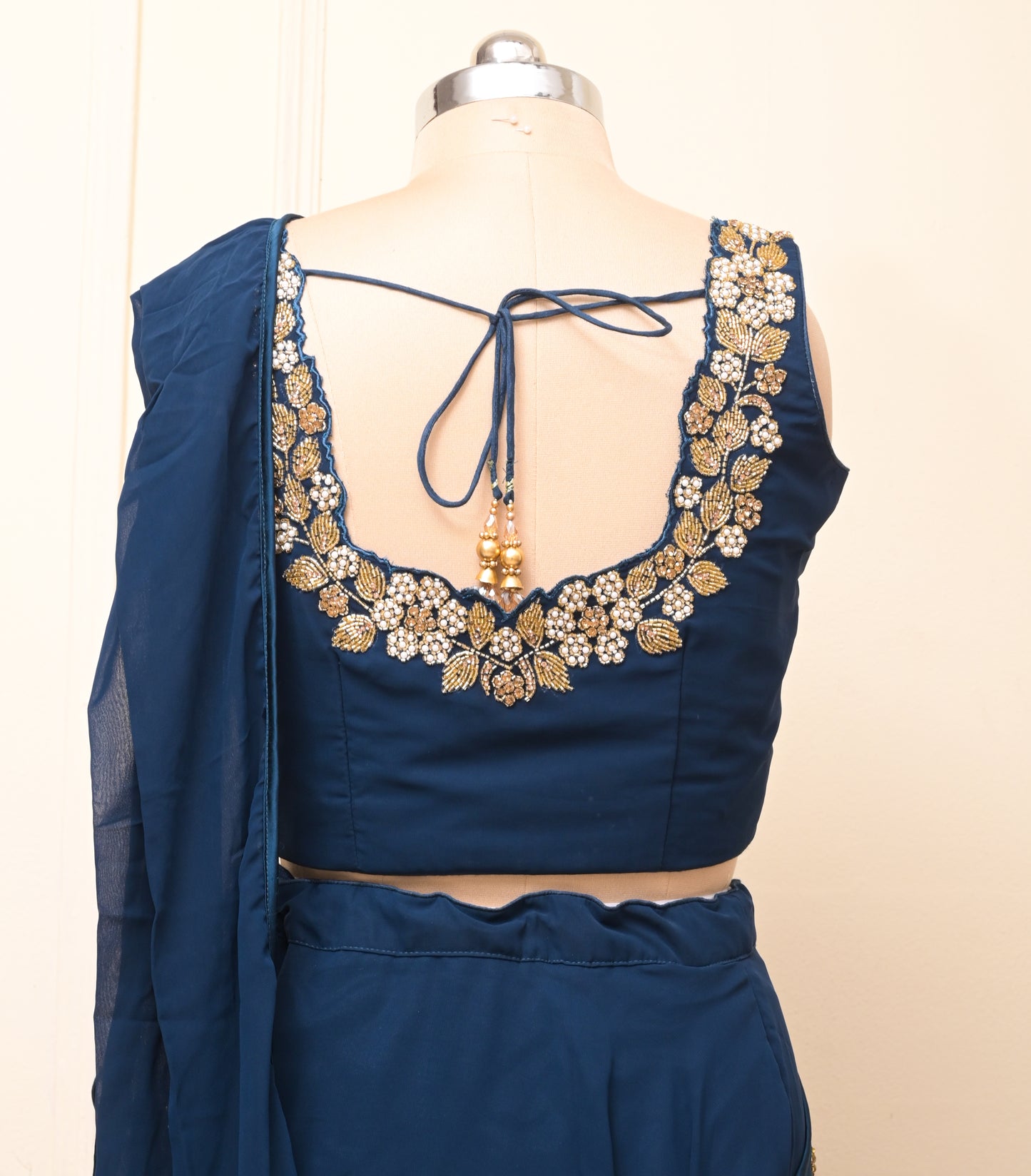 saree with stitched blouse