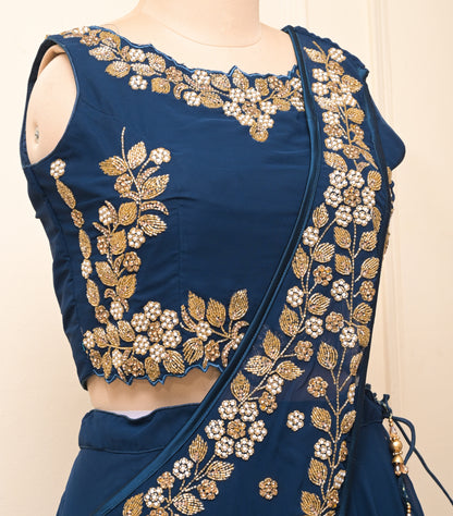 saree with stitched blouse