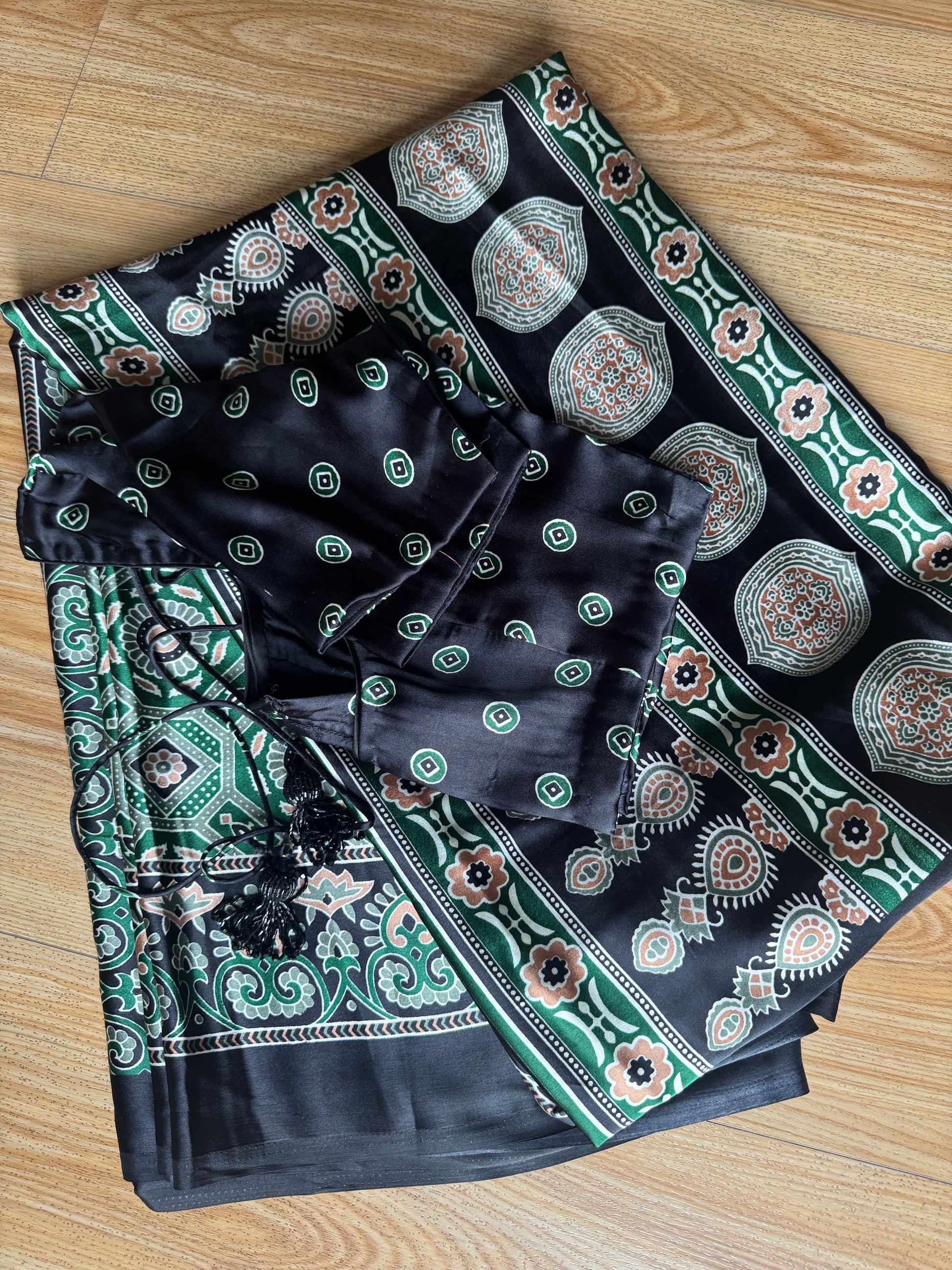 saree with stitched blouse