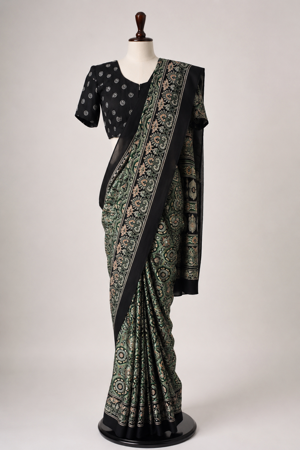 saree with stitched blouse