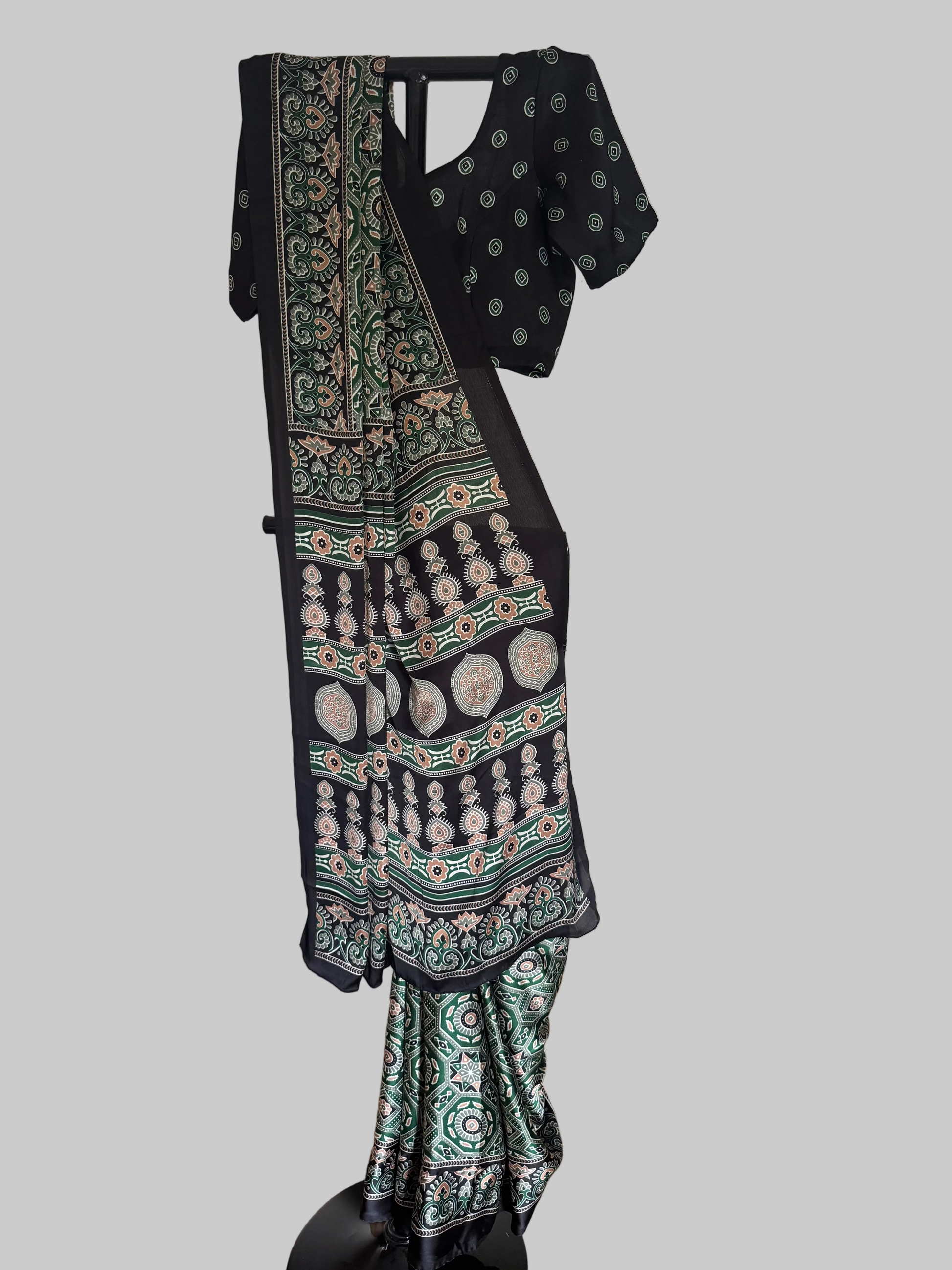 saree with stitched blouse