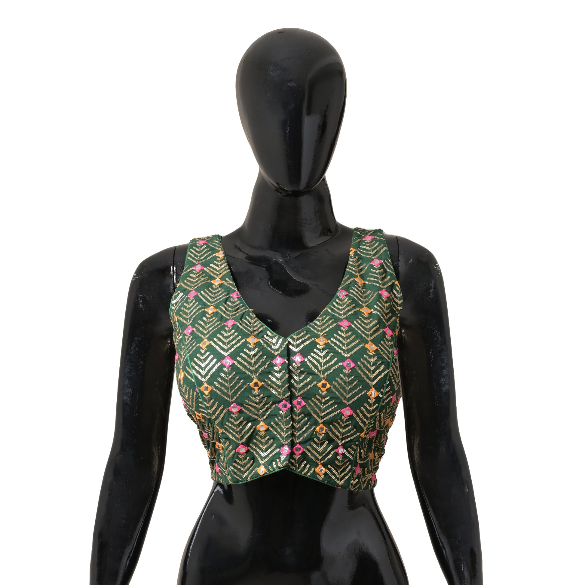 green georgette blouse for women